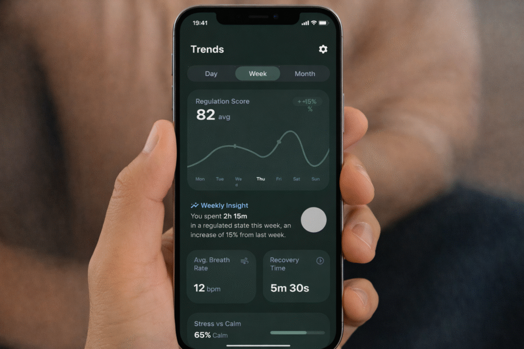 Tummo App being Held in Hand